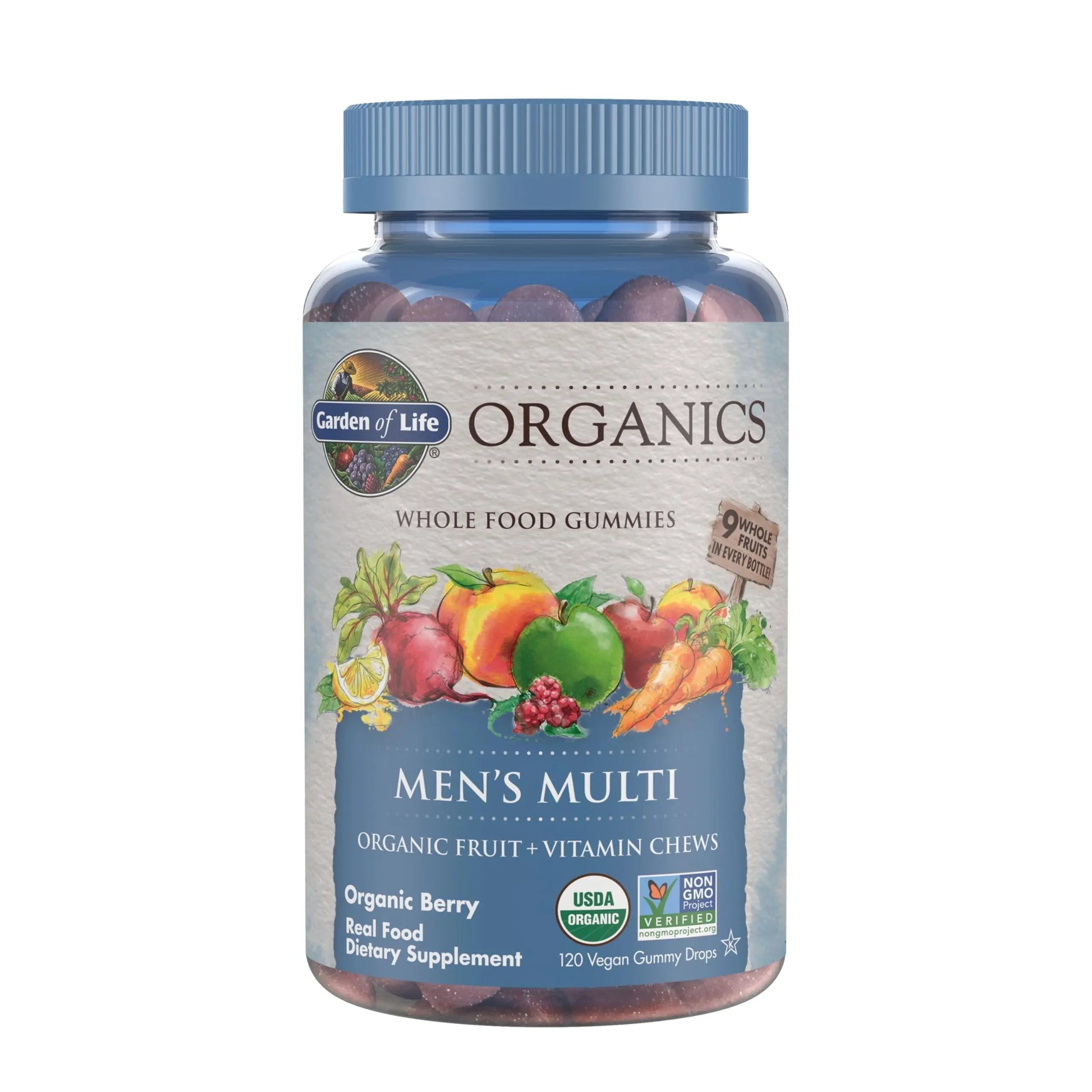Garden of Life Organics Men's Gummy Vitamins - Berry - Certified Organic, Non-GMO, Vegan, Kosher Complete Multi - Methyl B12, C & D3 Garden of Life Au supplements