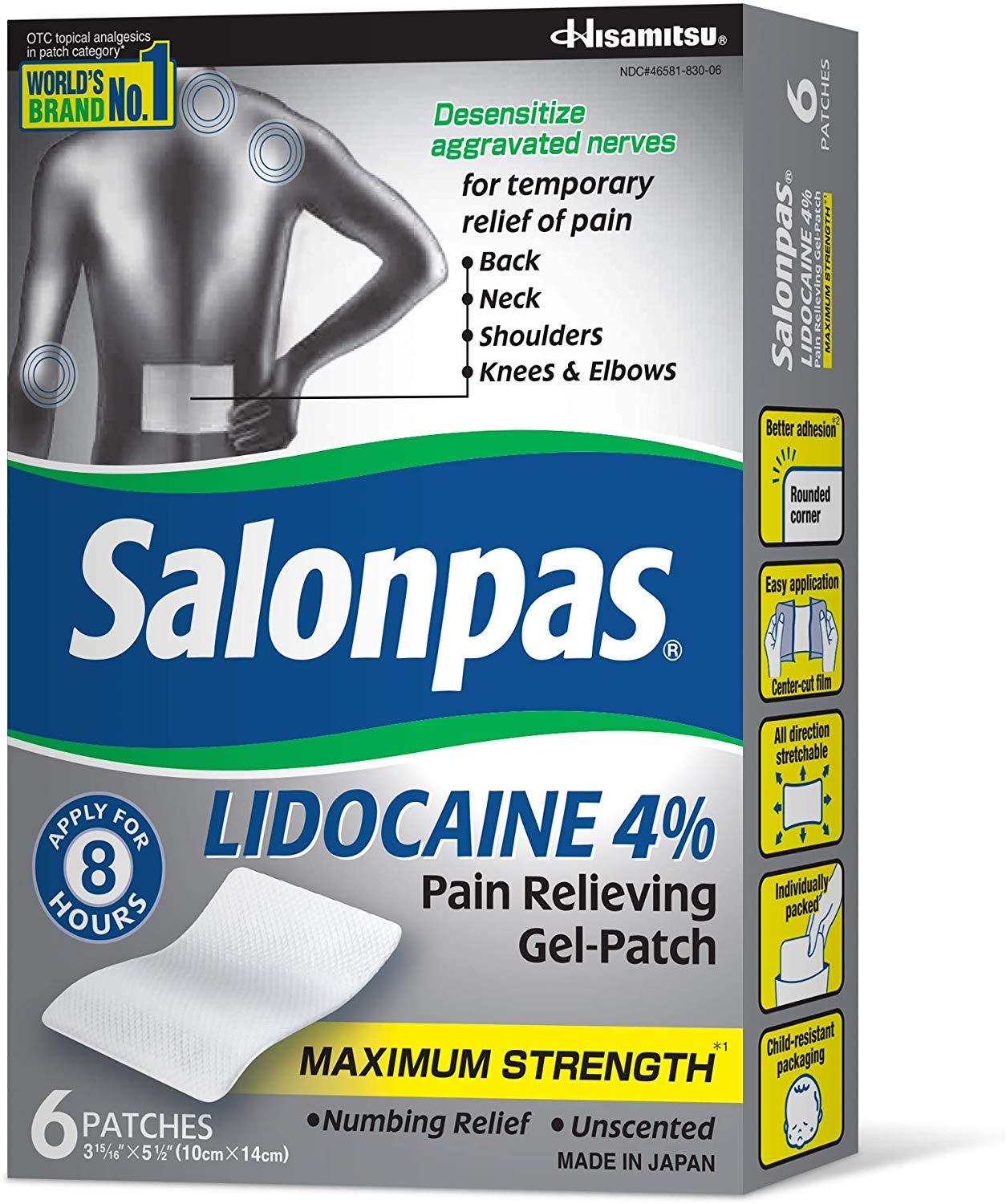 Salonpas LIDOCAINE (5 Pack Bundle) Pain Relieving Maximum Strength Gel Patch! Salonpas Au supplements