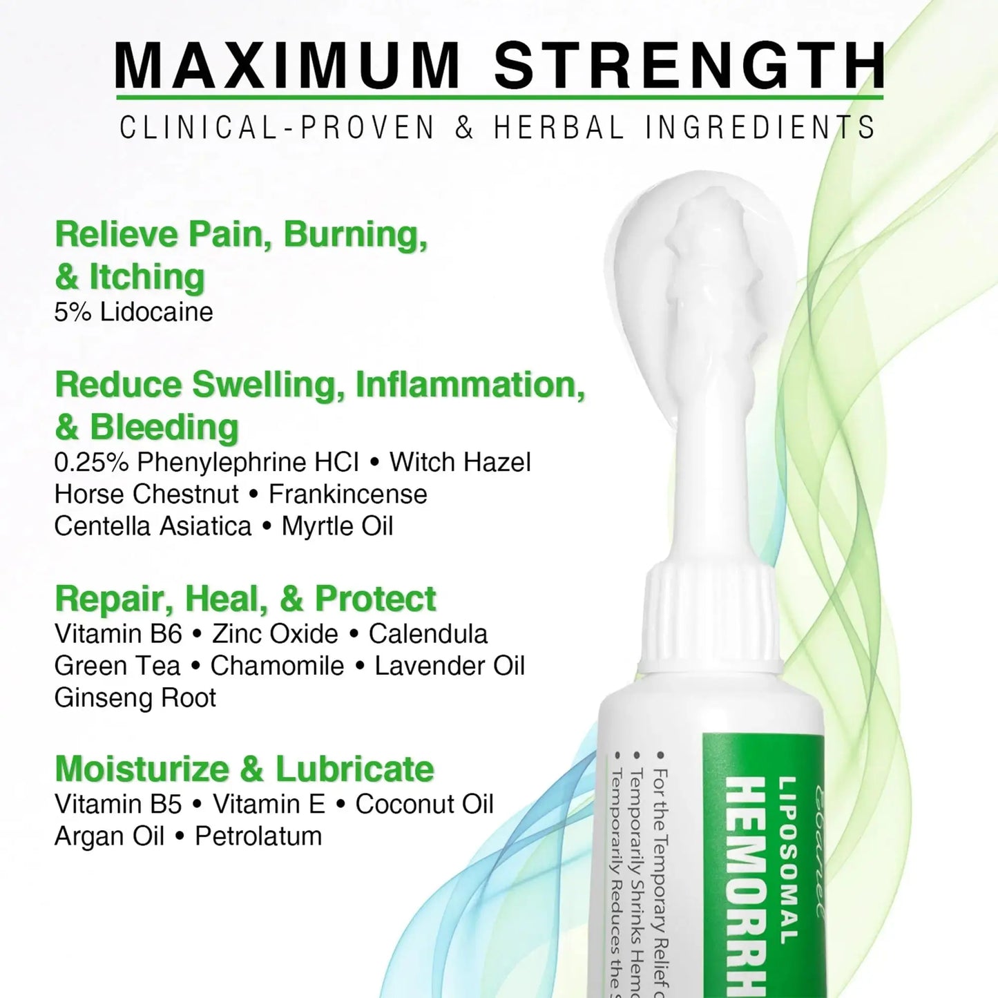 Ebanel 5% Lidocaine Hemorrhoid Treatment Cream with Witch Hazel, Phenylephrine, Horse Chestnut, Vitamin B6, Zinc Oxide, External and Internal Hemorrhoids Treatment Burn Itch Pain Relief Anal Cream EbanelAu supplements