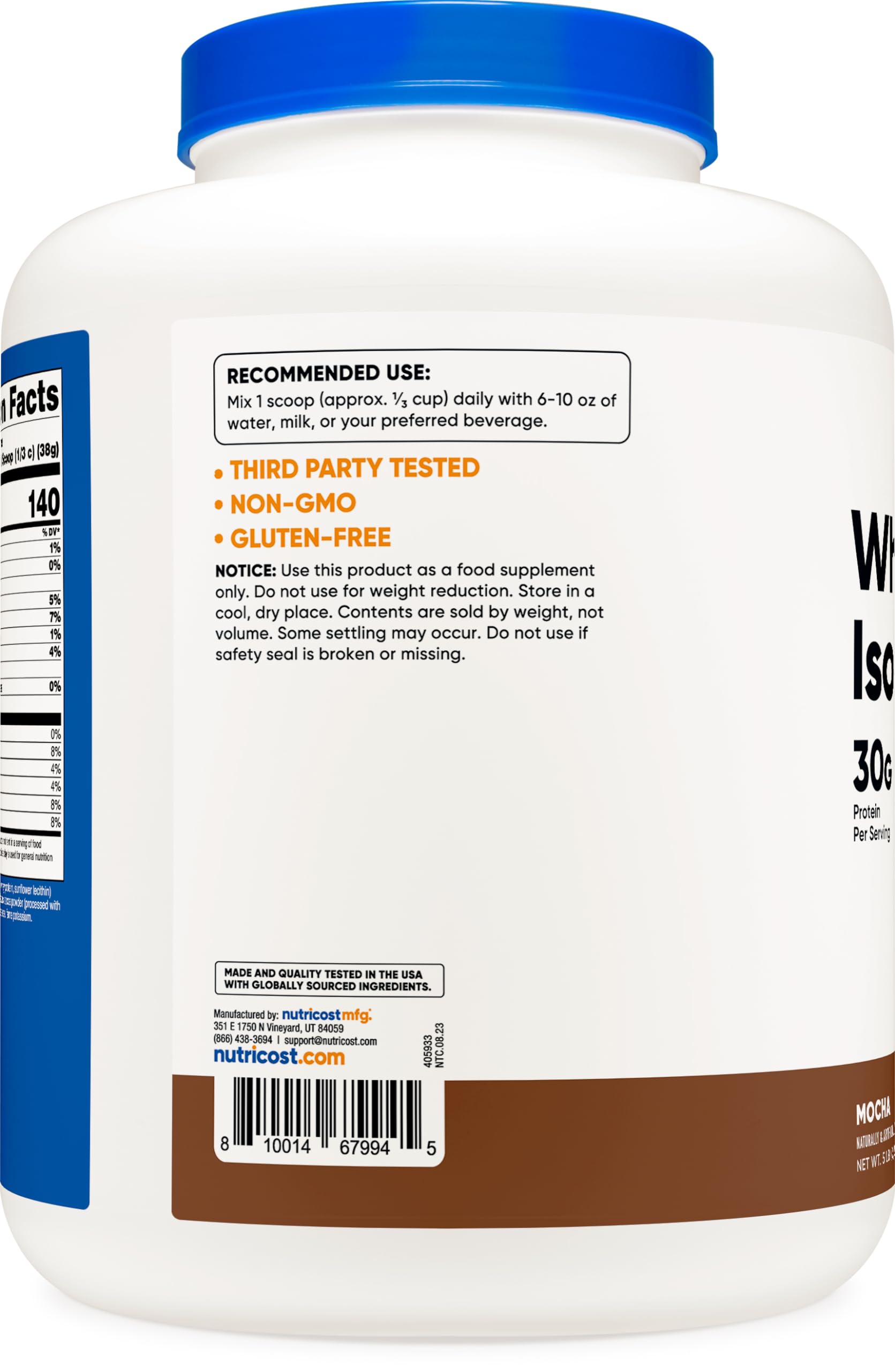 Nutricost Whey Protein Isolate (Mocha) 5LBS - Gluten Free & Non-GMO Nutricost Au supplements