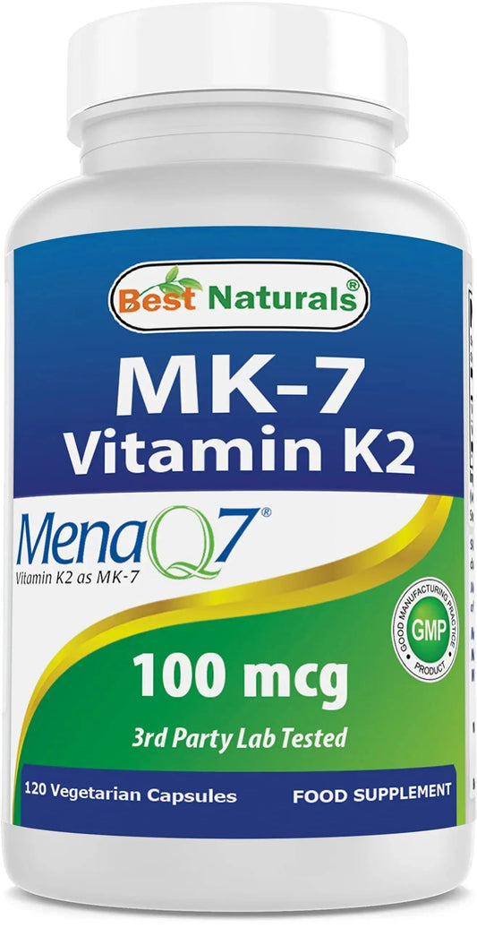 Best Naturals MK-7 Vitamin K2 100 mcg 120 Vcaps Best NaturalsAU supplements
