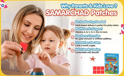 SAMARCHAD Kids Multivitamin Patches Daily Vitamin Patch for Children Natural, Sugar-Free No Swallowing Immune & Growth Support SAMARCHADUS supplements