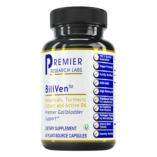 Premier Research Labs BiliVen -Gallbladder & Liver Cleanse Supplement, Gallbladder Support Pills with Artichoke Extract, Milk Thistle, Vitamin B6, Beet Root, Turmeric, Curcumin- 60 Vegetarian Capsules Premier Research LabsAU supplements