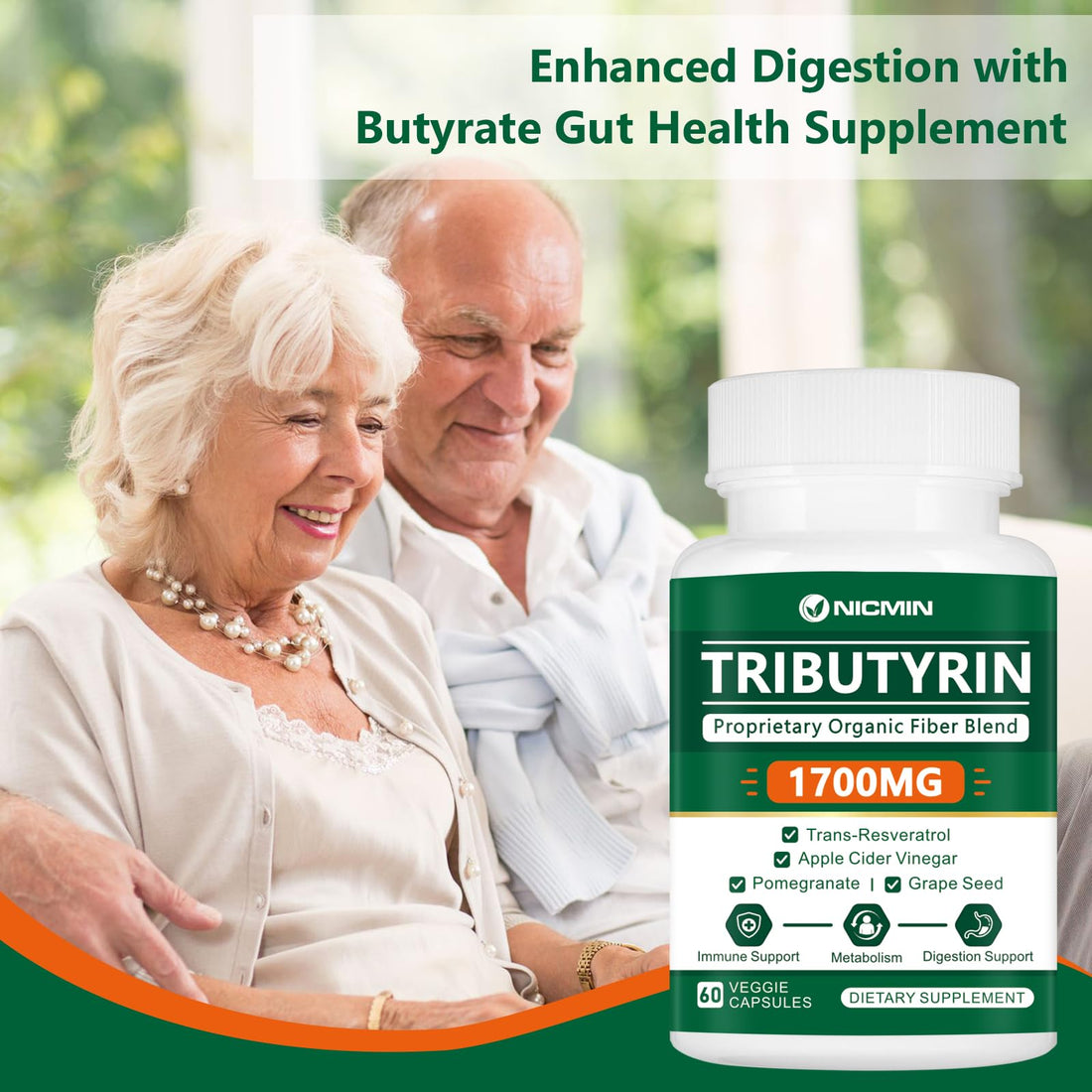NICMIN Tributyrin Supplement - Premium Butyrate Gut Health Supplement for Leaky Gut 60 Capsules NICMIN Au supplements