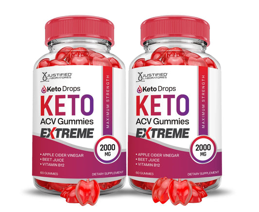 (2 Pack) Keto Drops Keto ACV Gummies Extreme 2000MG Keto Drops Keto Gummies Justified LaboratoriesUS supplements