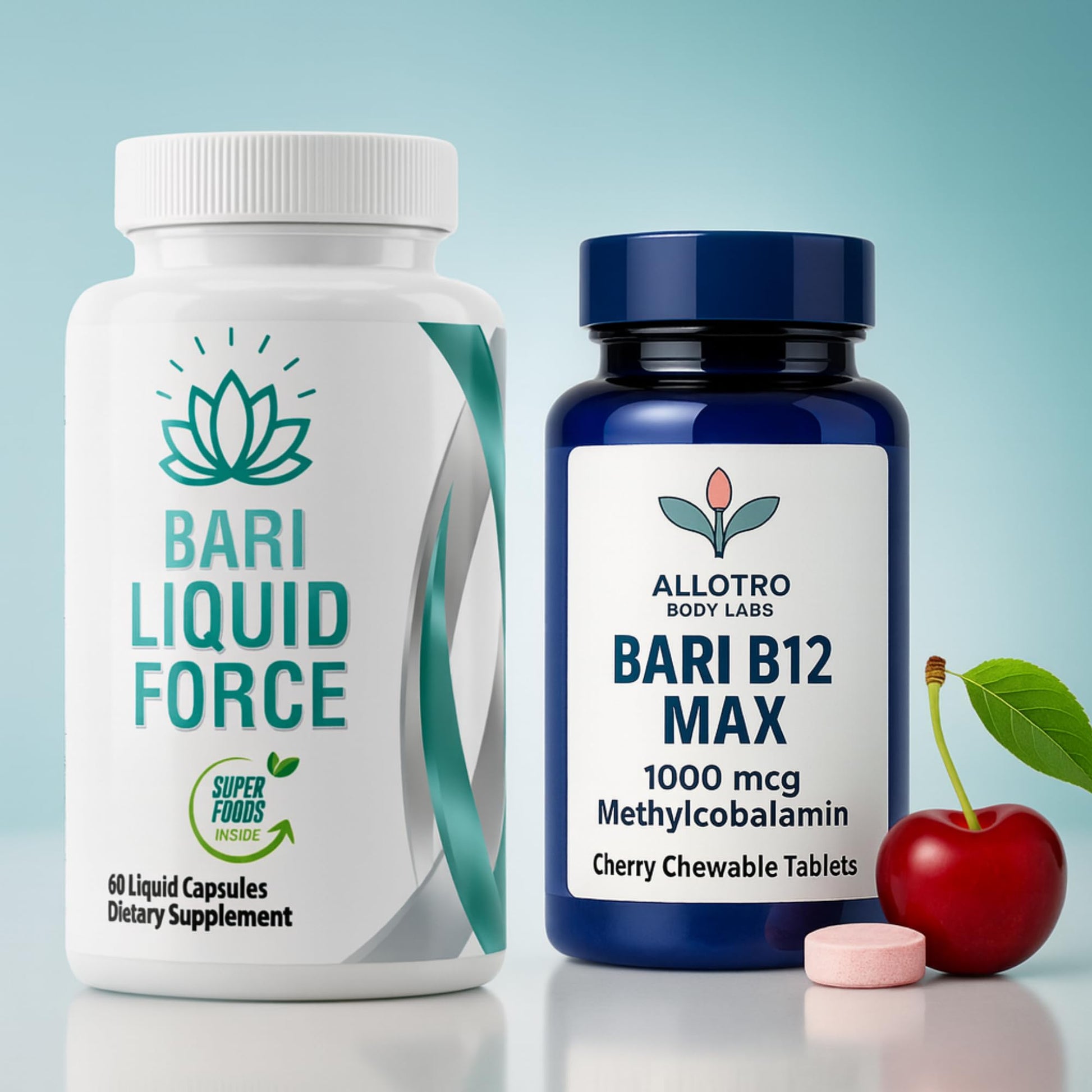 Bariatric Multivitamin and B12 Max Combo Pack | Liquid Filled Multivitamin with Antioxidants, Iron & Sublingual Methylcobalamin B12 for Post Bariatric Surgery, Gastric Sleeve, Bypass, SADI & Lap Band Allotro Labs Au supplements
