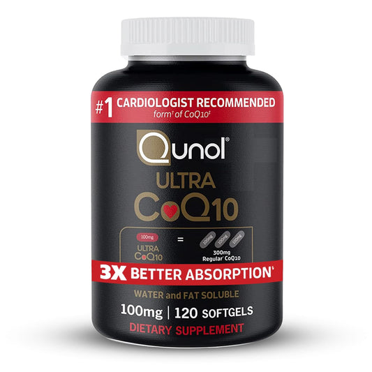 Qunol Ultra CoQ10 100mg, 3x Better Absorption, Patented Water and Fat Soluble Natural Supplement Form of Coenzyme Q10 QunolUS supplements