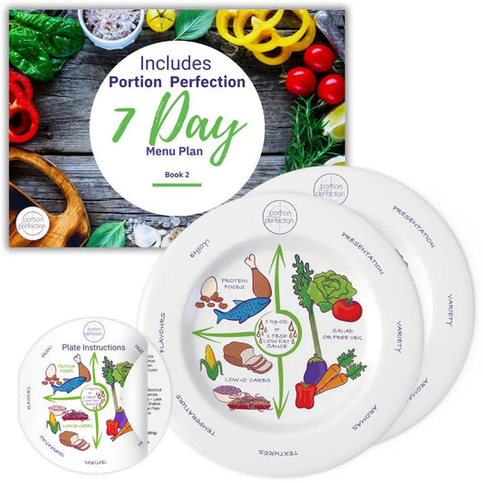 Portion Perfection Melamine 2 Pack 10” Portion Plates for Adults with Low Calorie Meal Plan Portion PerfectionAU supplements