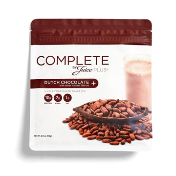 Complete by JuicePlus+ Dutch Chocolate Shakes - Plant-Based Nutrition - Whole Food Based Shake Powder with Protein, Fiber & Prebiotics - 30 Servings (2 Pouches, 15 Servings Each) Juice Plus+ Au supplements