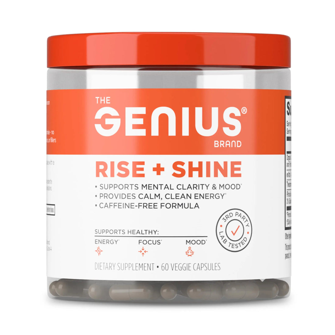 The Genius Brand Rise + Shine Nootropic – Cordyceps & Rhodiola Rosea – Caffeine-Free Energy & Mood Support – Focus, Clarity & Emotional Balance – 30 Servings The Genius Brand Au supplements