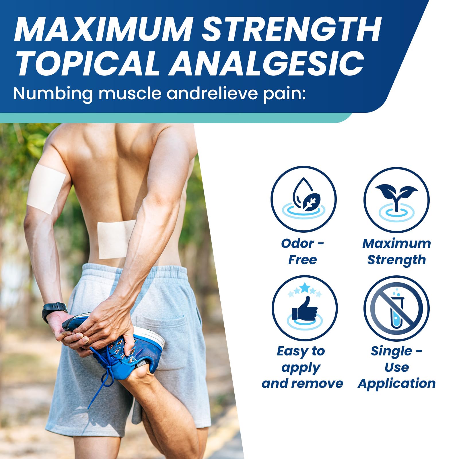 Sumifun 4% Lidocaine Patches,Maximum Strength Pain Relieving Patch Back, Shoulder, Joints, Knee Pain Relief and Muscle Soreness - 8 Hour Pain Relief (21 Count(Pack of 1)) Sumifun Au supplements