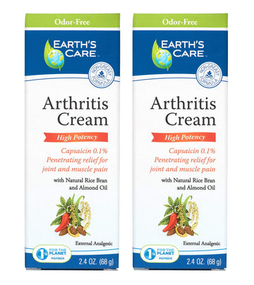 Earth's Care Arthritis Cream - Joint Cream with Natural Capsaicin - Topical Analgesic 2.4 OZ (Pack of 2) Earth's Care Au supplements