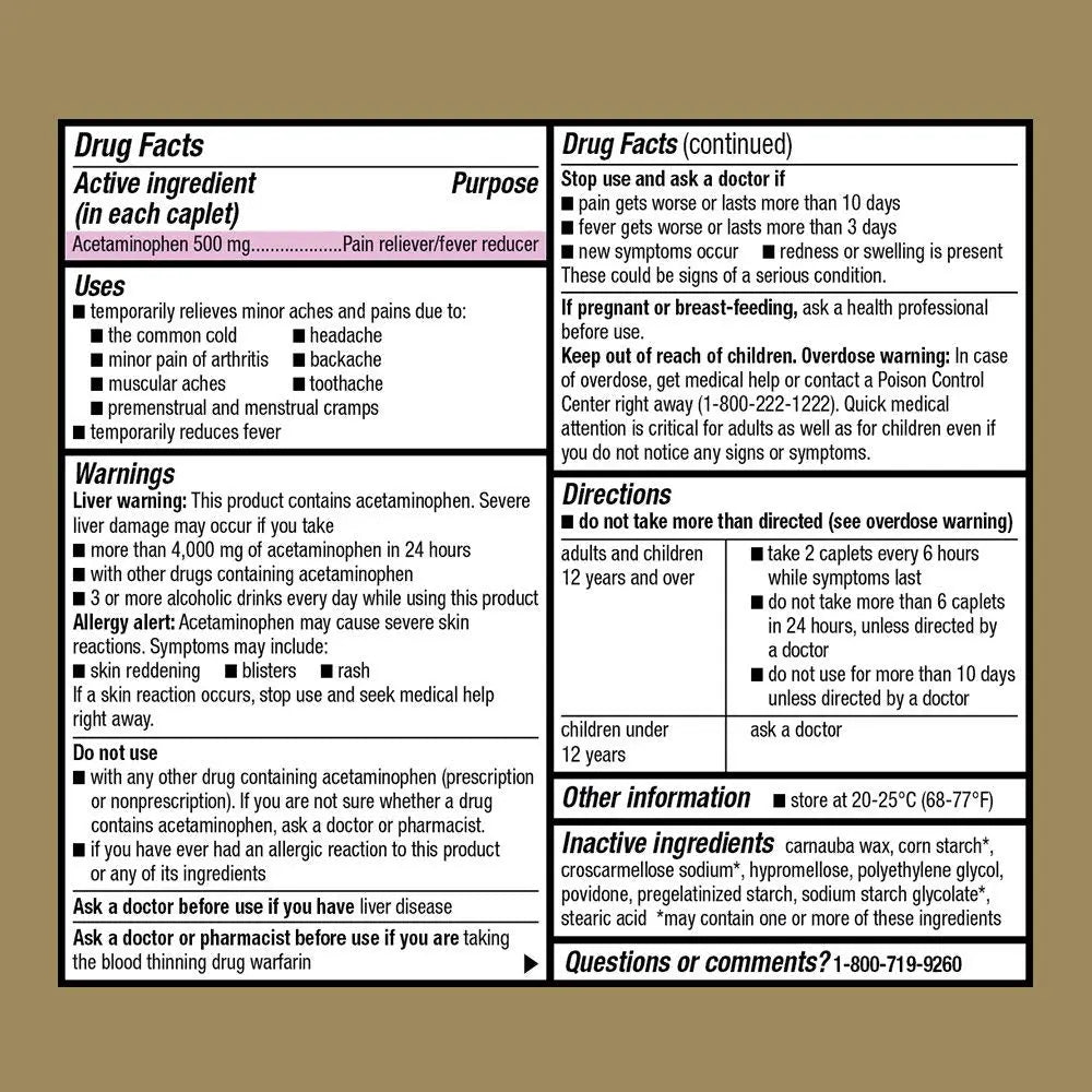 GoodSense Extra Strength 500mg Acetaminophen Caplets 50 Count & Nexcare Flexible Clear 1 Inch x 10 Yard Waterproof Transparent Tape 1 Roll GoodSense Au supplements