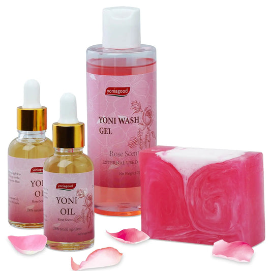 4 pack Yoni Wash Yoni Essential Oil Soap for Women Set, 2 * 30ml Feminine Oil, 6.7 fl.oz Feminine Wash yoniagoodAU supplements