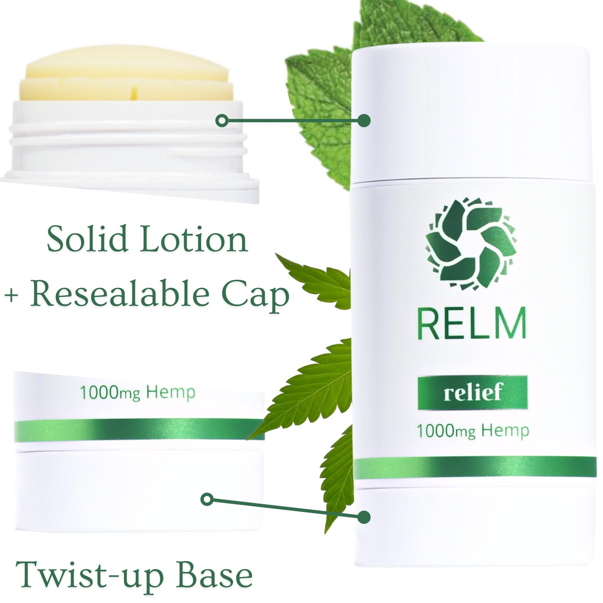 Hemp Relief Stick - Hemp Oil, Menthol & Camphor, Fast-Acting Relief for Muscles, Joints and Nerves - 3 oz Relm Wellness Au supplements