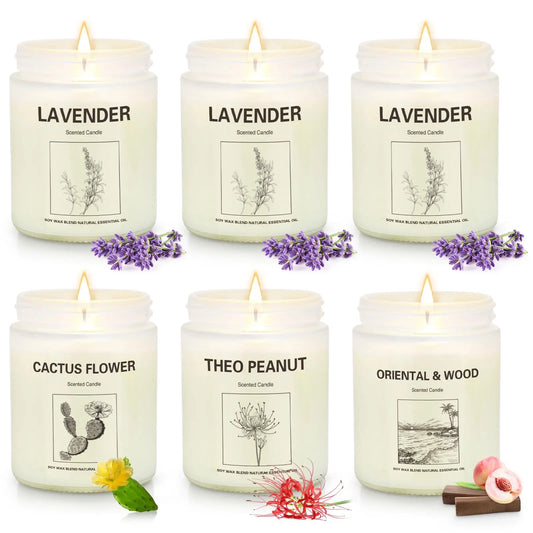 6 Pack Scented Candles, Aromatherapy Candles Gifts Set for Women, 42.6 oz 300 Hour Long Lasting YINUO LIGHTAU supplements