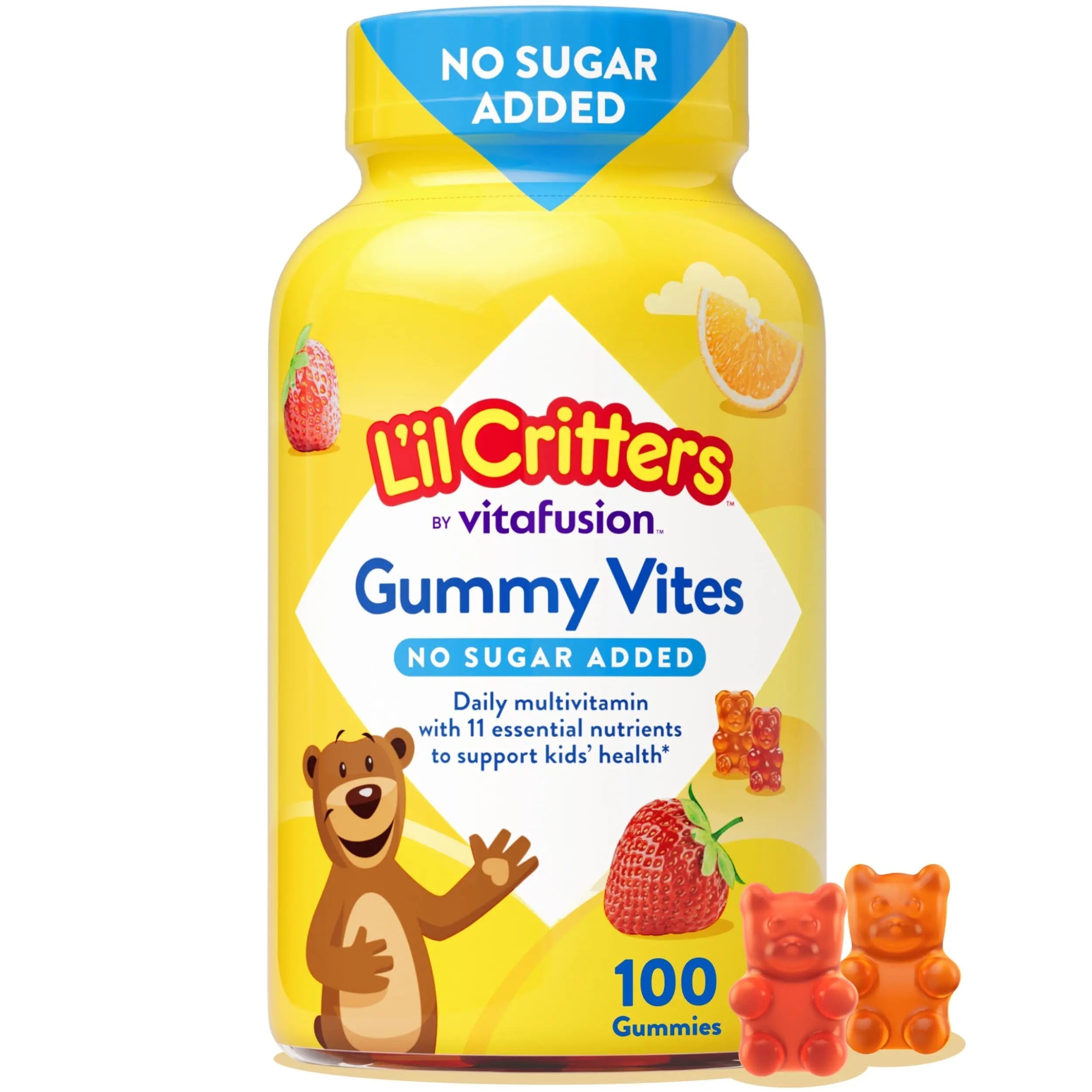 L’il Critters Gummy Vites No Sugar Added Daily Gummy Multivitamin for Ages 2+ Toddlers & Kids, Vitamin C, D3 for Immune Lil Critters Au supplements