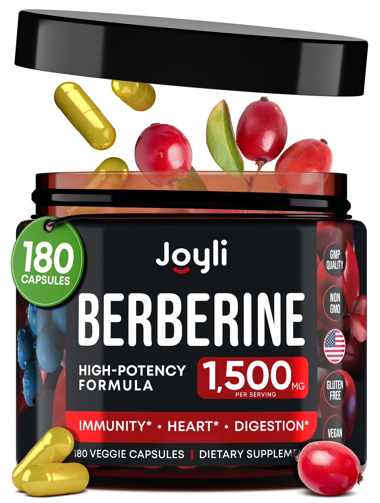 Joyli Berberine 1500MG - 180 Vegan Capsules - Weight Management & Heart Support JOYLI Nutrition Au supplements