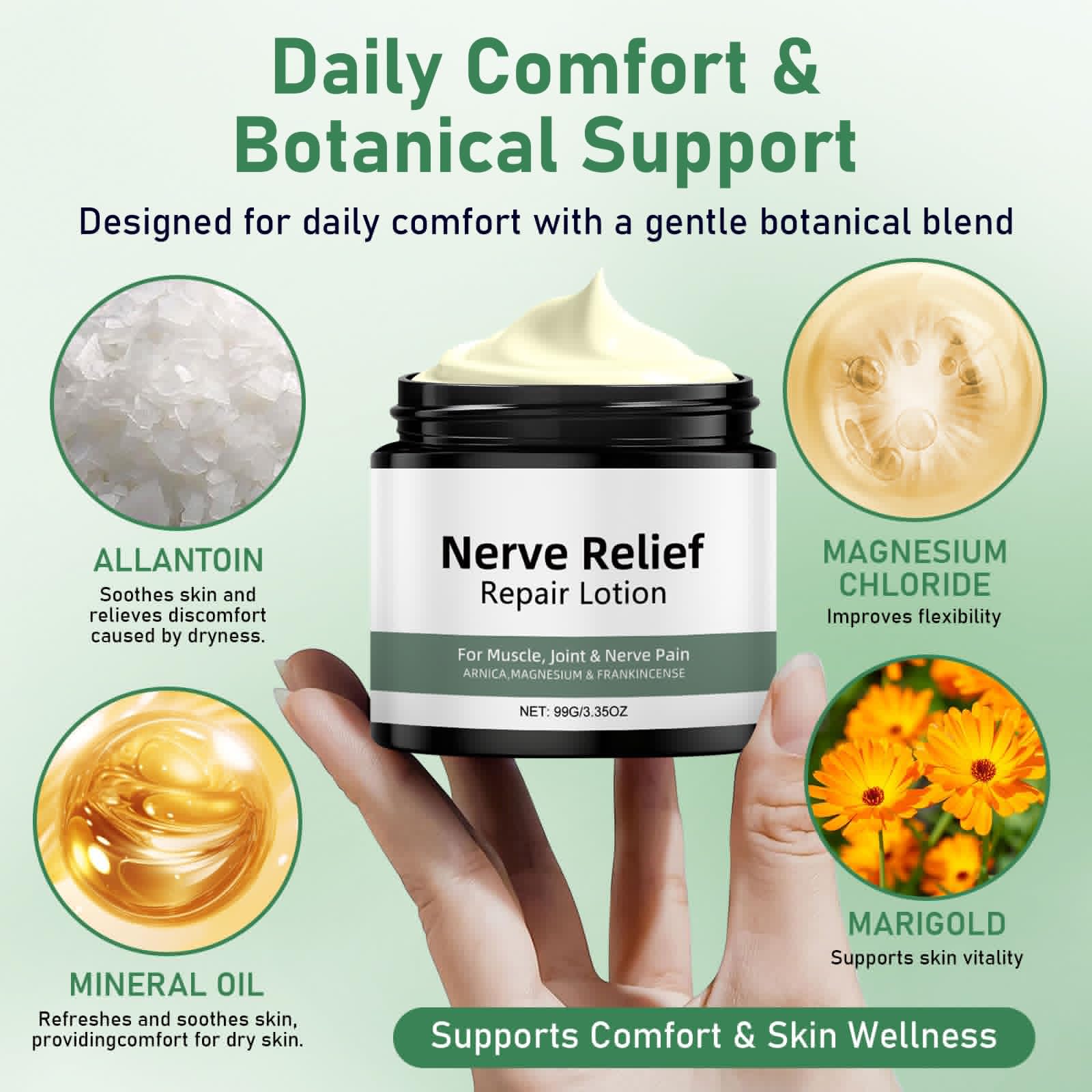 Vincofoo 2PC Nerve Relief Repair Lotion Cream, Neuropathy Lotion with Arnica, Deeply Moisturizes Skin, Keep Soft Smooth, Suitable for Muscle, Lumbar, Neck, Hands and Feet Vincofoo Au supplements