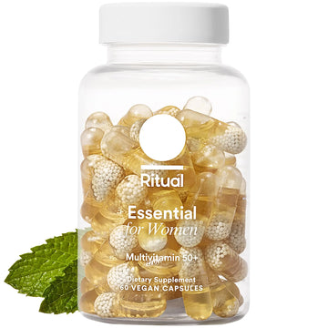 Ritual Multivitamin for Women 50+, Menopause Supplements with Vitamin D3, K2 and Magnesium for Bone Support*, Omega-3 DHA, Vitamin B12, Non-GMO, Mint Essenced, 30 Day Supply, 60 Vegan Capsules Ritual Au supplements