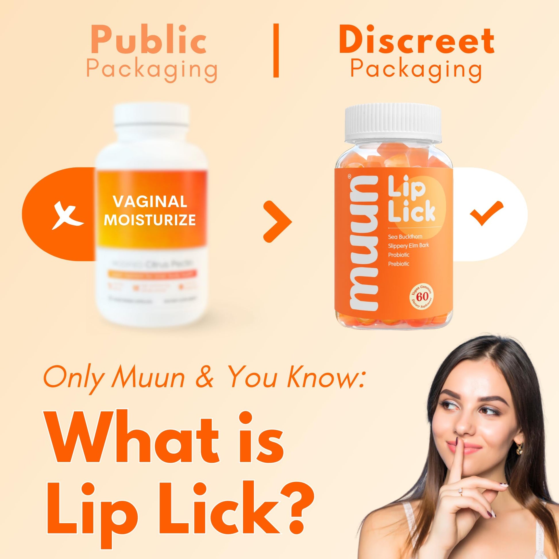 Muun Vaginal Dryness Gummy for Perimenopause Menopause with Slippery Elm Bark, Omega Muun Au supplements