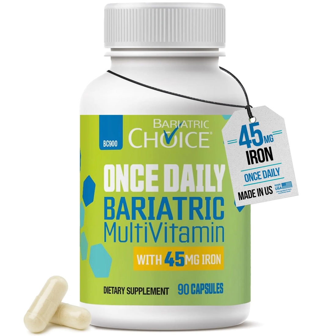 Bariatric Choice Once-Daily Bariatric Multivitamin with 45 mg of Iron | Easy to Swallow Capsule | Vitamin for Bariatric Surgery Patients Bariatric Choice AU supplements
