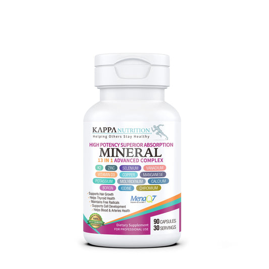 KAPPA NUTRITION (90 Capsules,Vitamin K2, Vitamin D3, Zinc, Selenium, Vanadium, Copper, Manganese, Potassium, Molybdenum, Calcium, Chromium, Iodine, Boron, KAPPA NUTRITIONAU supplements