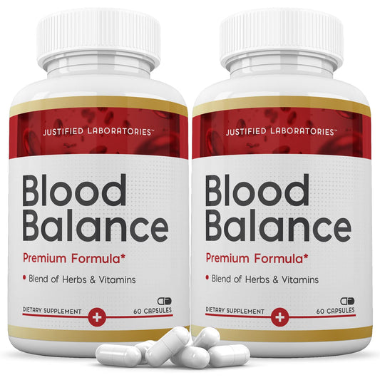(2 Pack) Blood Balance Advanced Formula 688MG Supplement Pills 120 Capsules Justified LaboratoriesAu supplements