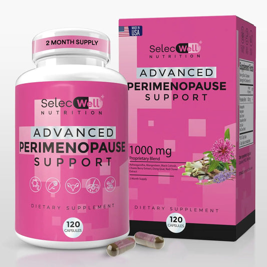Perimenopause & Menopause Support Supplement for Women – Multi‑Symptom Relief with Black Cohosh & Red Clover Isoflavones | Ashwagandha Adaptogen & Herbal Blend | Hormone Balance Support | 120 Capsules SelecWellAU supplements