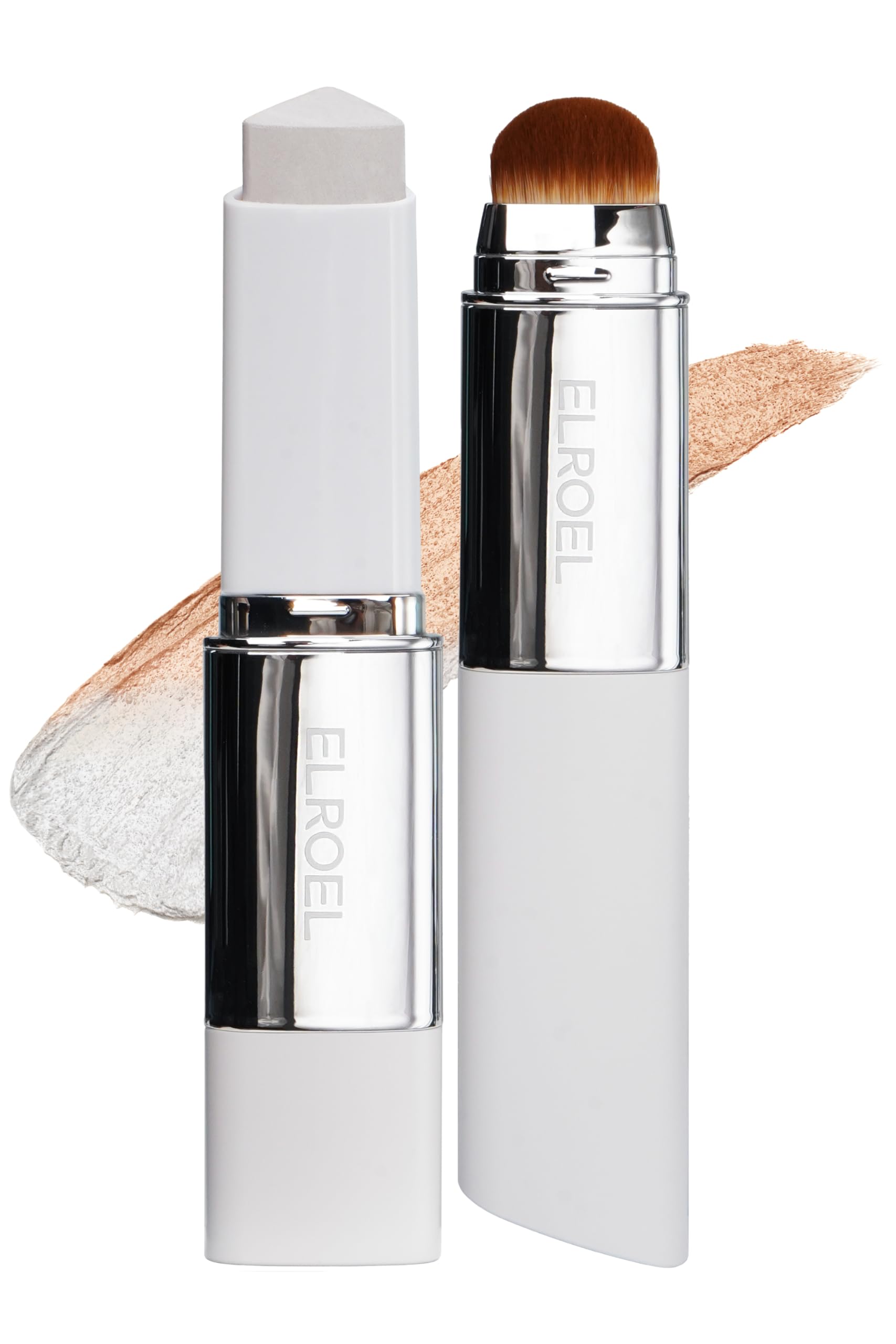 ELROEL Blanc Cover Cream Stick V White - Korean Color-Changing Foundation Stick with Volufiline - Medium to Full Coverage Dewy Finish Base Makeup - Dual-Ended with Detachable Brush (202 Natural) ELROELAu supplements