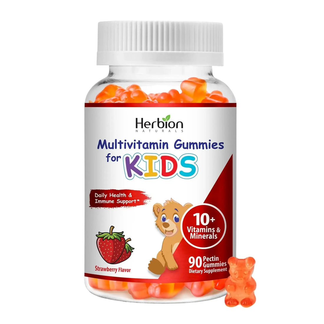 HERBION Naturals Multivitamin Gummies for Kids, Immune Support with Vitamin C, D3, B12, A, E & Zinc, Strawberry Flavor HERBION AU supplements