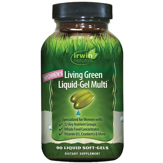 Irwin Naturals Women’s Living Green Liquid-Gel Multi - Whole Food Multivitamin for Women with 70 Nutrients, Omega Oils & Greens Blend - Liquid Soft-Gels with BioPerine® for Absorption - 120 Count Irwin NaturalsAU supplements