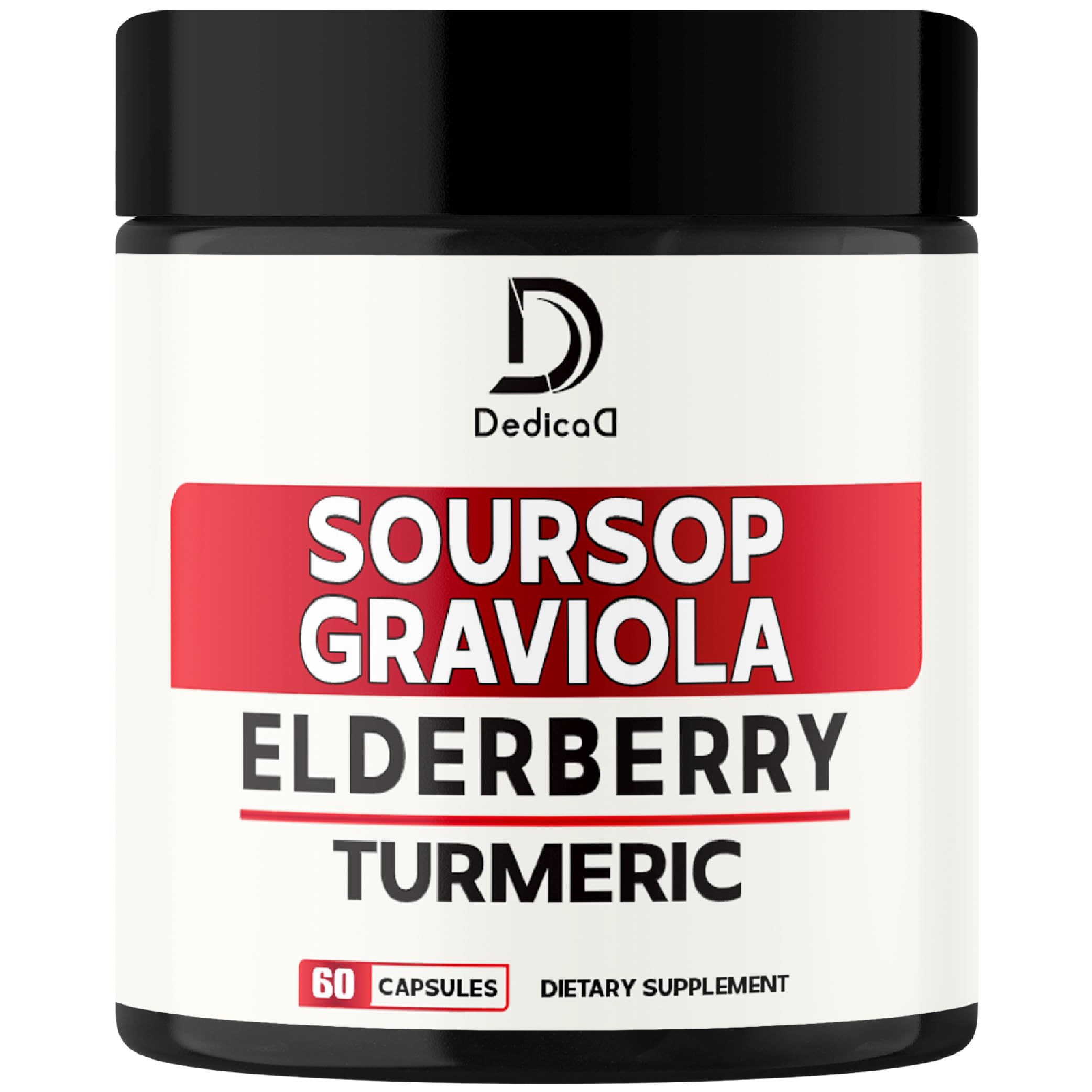 DEDICAD 11in1 Graviola Soursop Capsules - Blended with Elderberry, Turmeric, Ginger, Milk Thistle, Cranberry & More - Support Positive Mood, Immune System & Body Management DEDICAD Au supplements