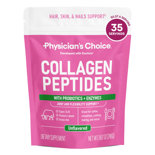 Physician's CHOICE Collagen Peptides - Hydrolyzed Protein Powder for Hair, Skin, Joints - Grass Fed, Non-GMO Physician's CHOICEUS supplements