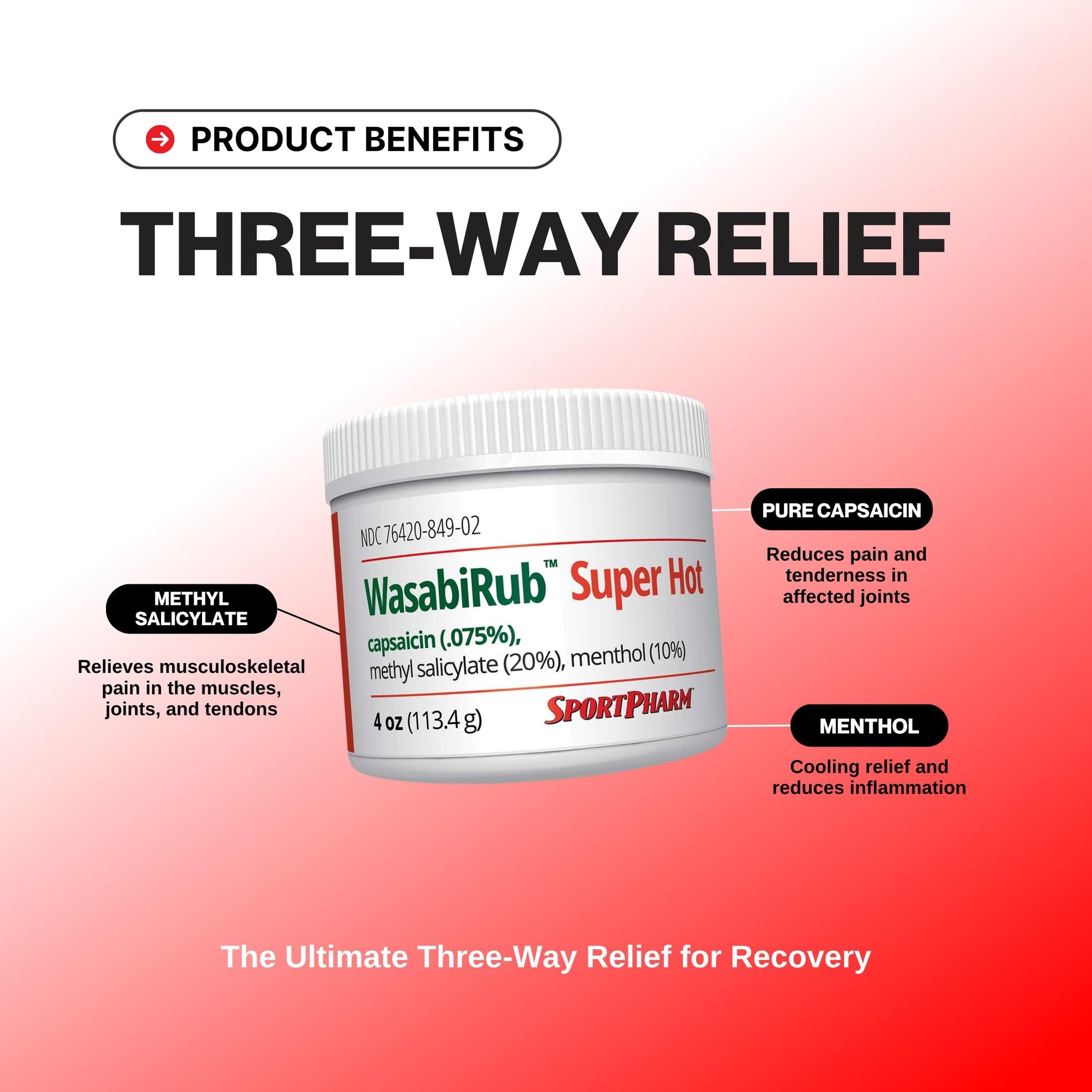 SportPharm WasabiRub Super Hot Sports Topical Pain Relief Gel SportPharm Au supplements