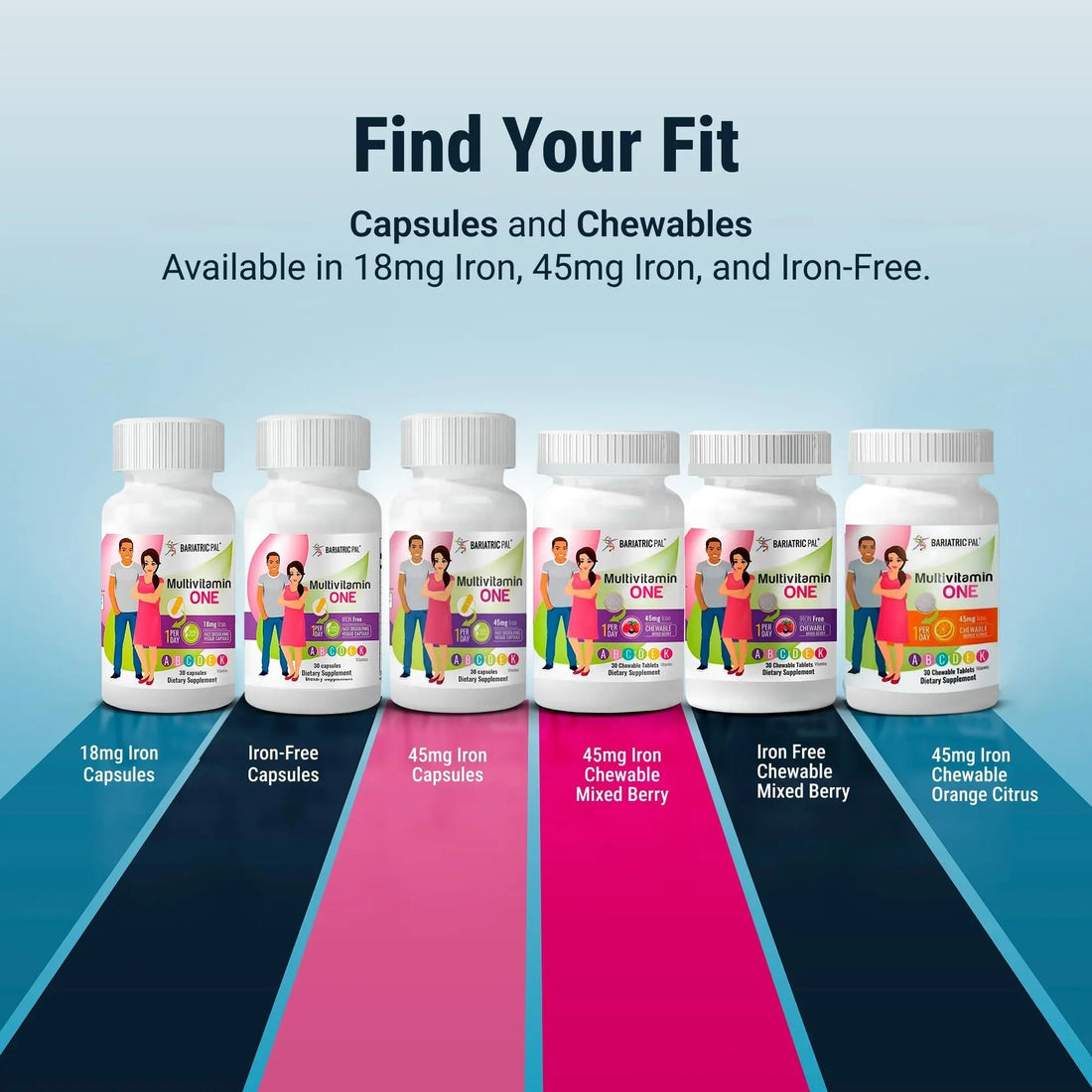 BariatricPal Multivitamin ONE 1 per Day! Bariatric Multivitamin Capsule Iron Free | Easy to Swallow Capsule | BariatricPal uk supplements