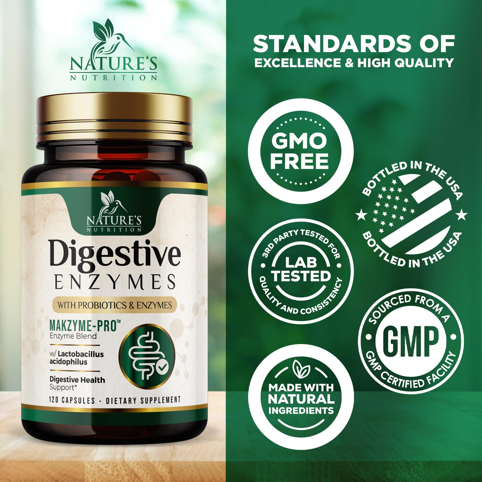 Digestive Enzymes - Super Digestive Multi Enzyme Complex for Bloating & Gut Health Support with Bromelain, Papain, Probiotics & Prebiotics - Digestion Health Support for Women & Men - 120 Capsules Nature's Nutrition Au supplements