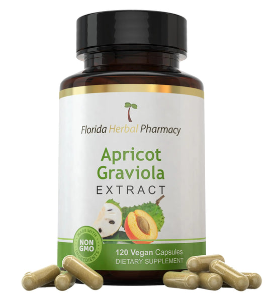 Florida Herbal Pharmacy, Apricot-Graviola Supplement Capsules 10:1 (120 Capsules), 1000 mg Serving (Pack of 1) Florida Herbal PharmacyAU supplements