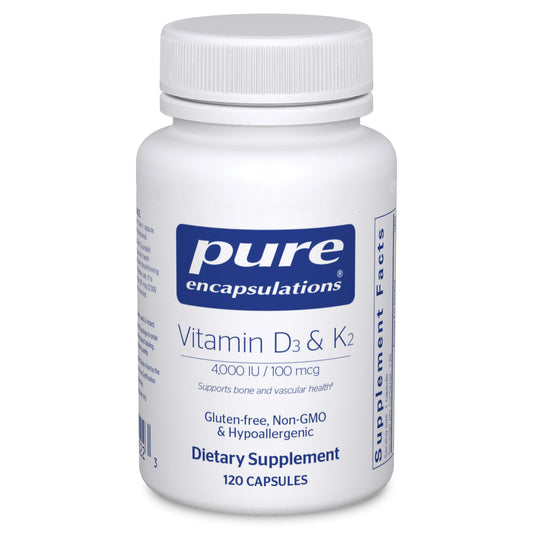Pure Encapsulations Vitamin D3 & K2 - Bone & Vascular Health Support - Immune Function Support - Gluten Free - Non-GMO - 120 Capsules Pure EncapsulationsUS supplements