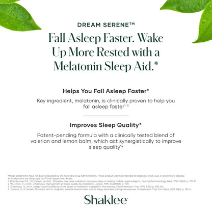 Shaklee - Dream Serene™ Melatonin Sleep Aid - Fall Asleep Faster, Wake Up Refreshed - with Melatonin, Valerian, Lemon Balm, L-Theanine - for Ultimate Beauty Sleep - 30 Softgels ShakleeAu supplements
