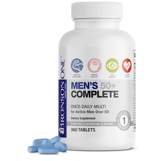 Bronson ONE Daily Mens 50+ Complete Multivitamin Multimineral, 360 Tablets BronsonAU supplements