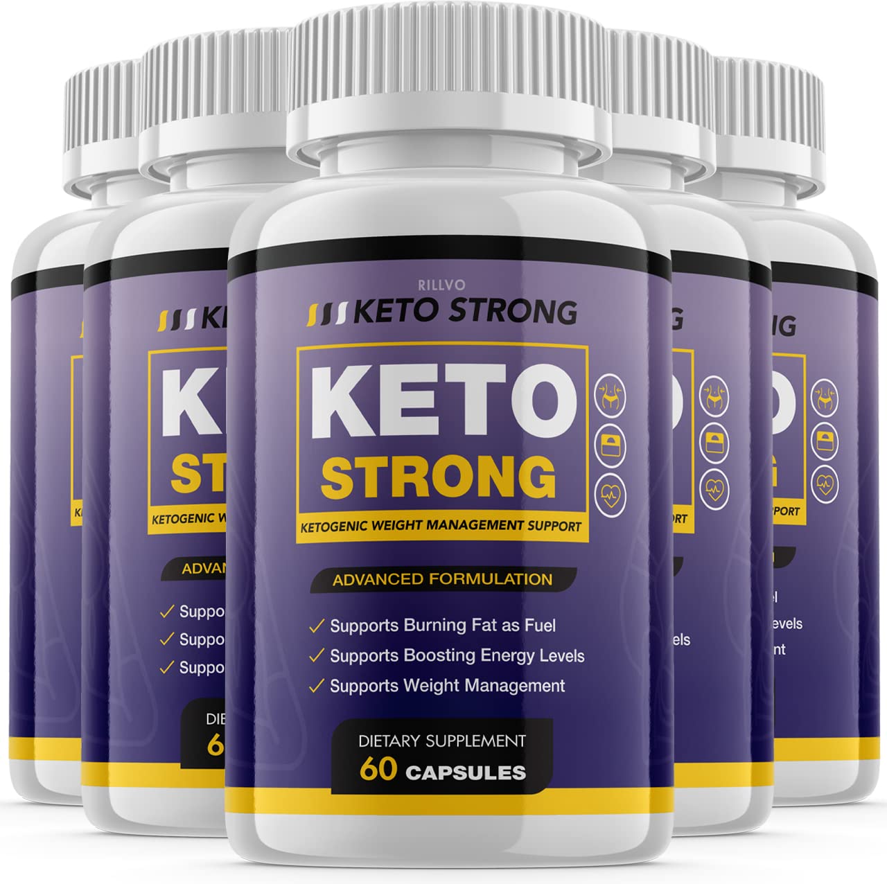 (5 Pack) Keto Strong XP Advanced Formula Ketosis Pills (300 Capsules) Rillvo Au supplements