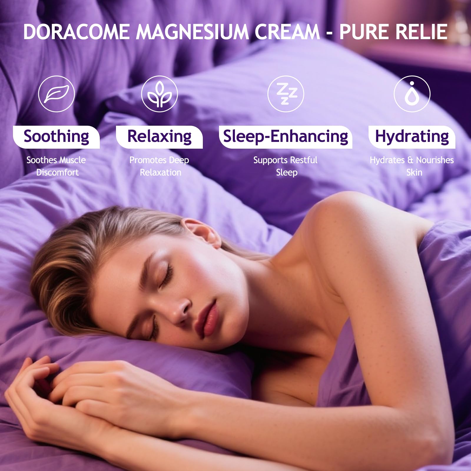 Doracome Magnesium Moisturizing Cream for Muscle Relief, Sleep Support and Stress Relief, Fast-Absorbing Formula,Skin Friendly,Lightly Scented-SJX Doracome Au supplements