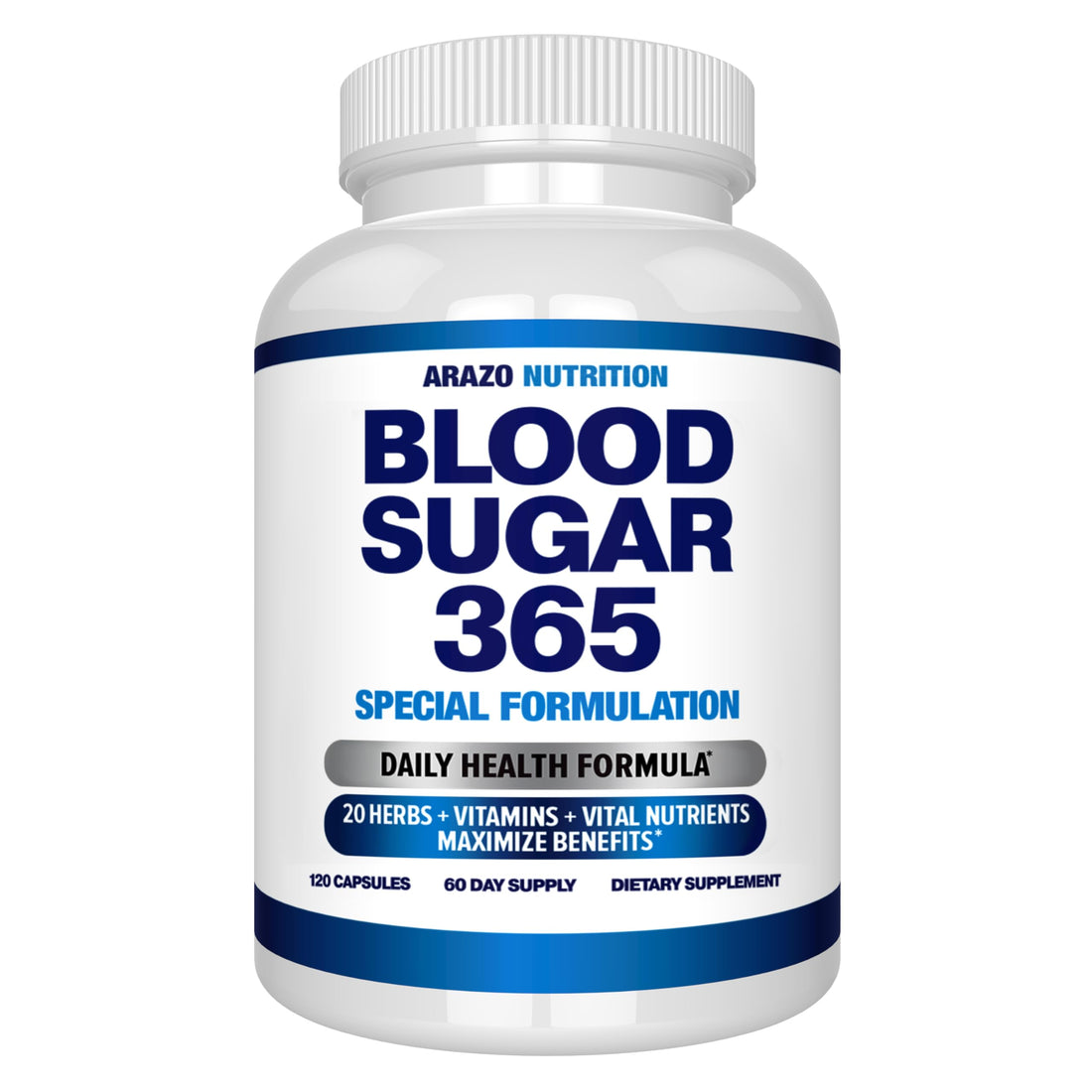 Arazo Nutrition Blood Sugar 365 Supplement – Supports Healthy Energy Levels - 120 Herbal Pills - 60 Day Supply Aus Healthcare uk supplements