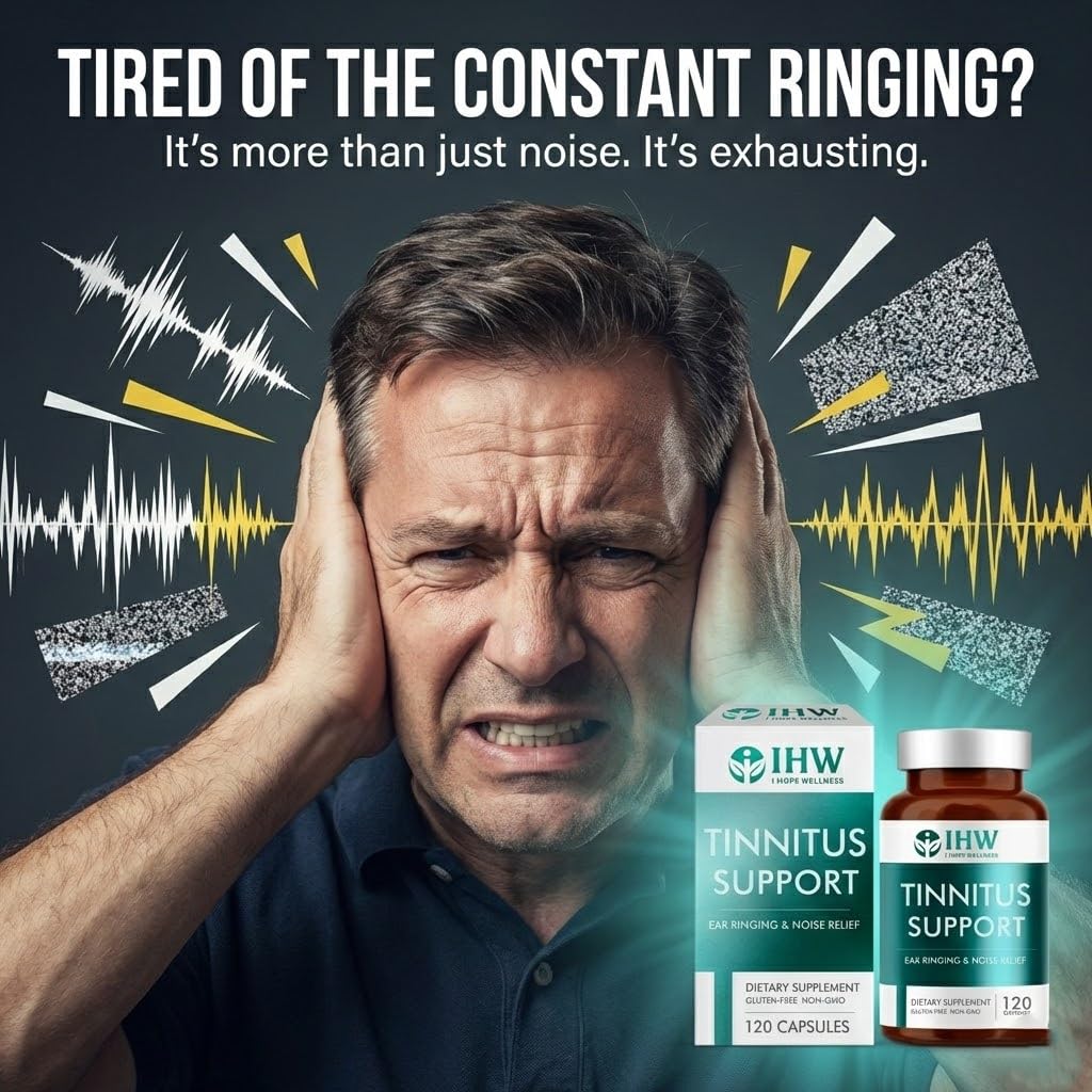 IHW Tinnitus Relief for Ringing Ears, 1200mg Tinnitus Relief Supplement, 120 Capsules, with Vitamin B Complex & C, Reduces Ringing in Ears, Promotes Hearing Wellness & Comfort IHW Au supplements