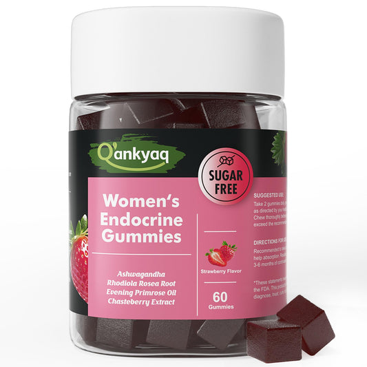 Q'ankyaq PMS Support Gummies for Women, Hormone Balance with Evening Primrose Oil, Chasteberry, Vitamins B6 & B12 - Comfort, Bloating, Mood & Energy Support - 60 Gummies Q'ankyaqAu supplements