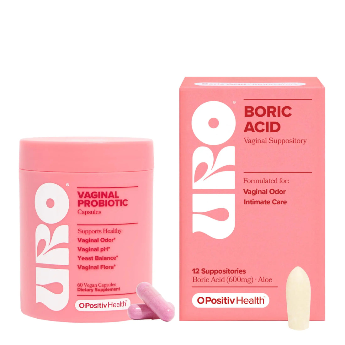 O Positiv URO Vaginal Probiotic and URO Boric Acid Vaginal Suppository Bundle O Positiv Au supplements
