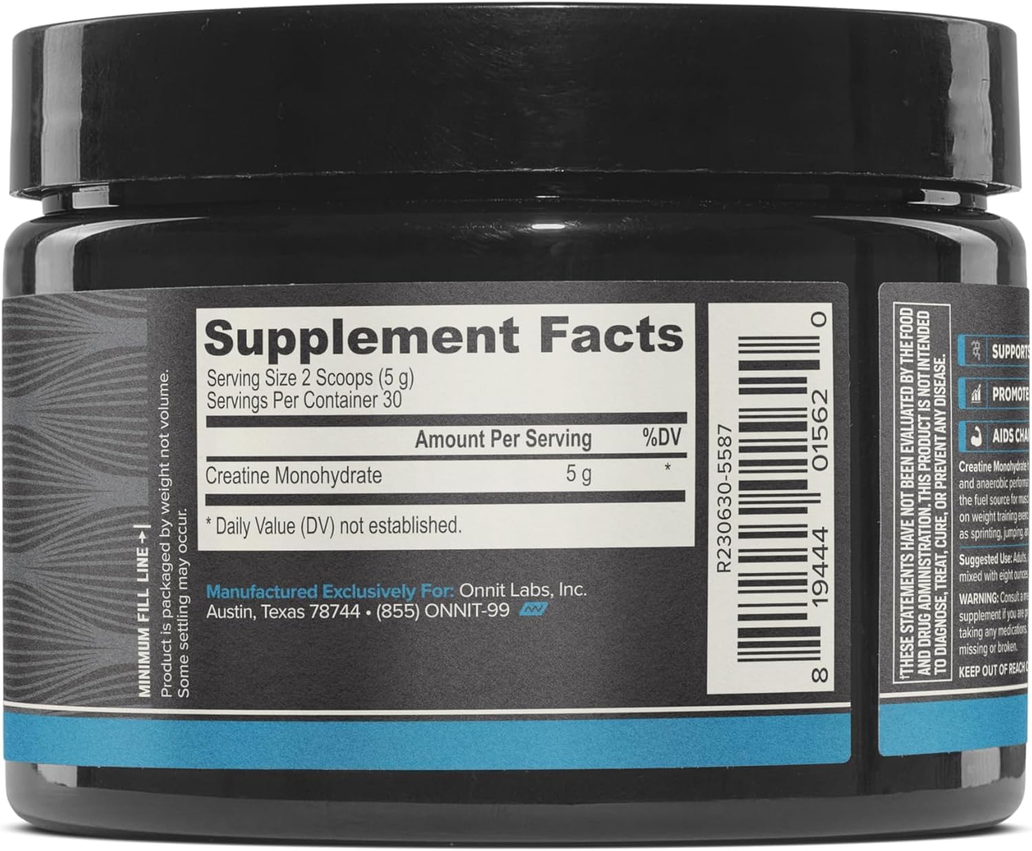 ONNIT Creatine Monohydrate Powder, IGEN™ Non-GMO Tested – 5g Premium Creatine for Muscle Strength, Power & Lean Mass, Supports Brain Health & Cellular Energy, Unflavored, 30 Servings, 5.29 oz 2-Pack ONNIT Au supplements