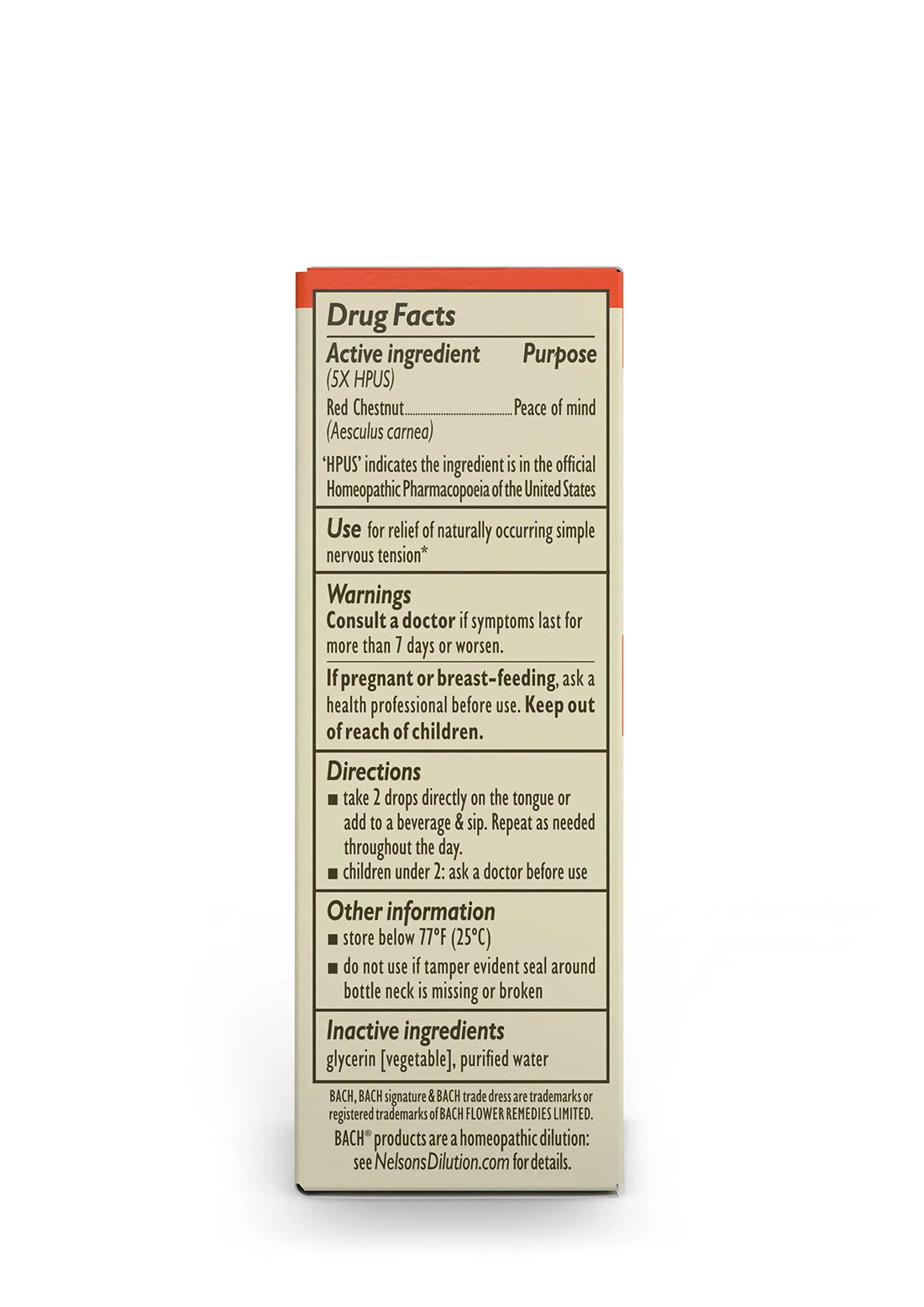 Bach Original Flower Remedies, Red Chestnut for Peace of Mind (Non-Alcohol Formula) Bach uk supplements