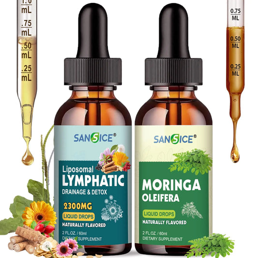 SANSICE Organic Moringa Supplement, Liquid Moringa Leaf Extract for Women & Men, Lymphatic Drainage Supplement with Echinacea for Lymph System Support SANSICEAu supplements
